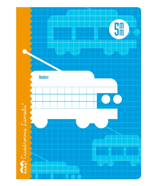 Lamela Libreta Grapada con 16 Hojas de 70g/m2 con Margen - Formato Cuarto - Pauta Cuadrovia de 5mm - Cubierta de Cartoncillo Plastificado - Papel Offset Blanco Extra - Color Azul
