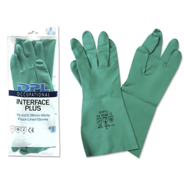 DPL Interface Plus Guantes Industriales Talla 8 - Espesor en Palma de 0,38mm - Color Verde