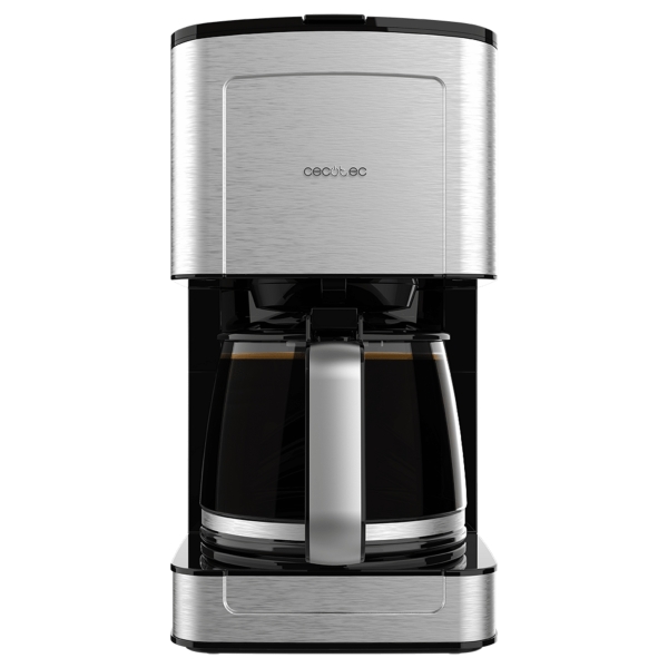Cecotec Coffee 56 Heat Cafetera de Goteo para 12 Tazas - Potencia 800W - Capacidad 1.3L - Temperatura Regulable - Acabados en Acero Inoxidable - Color Negro y Plateado