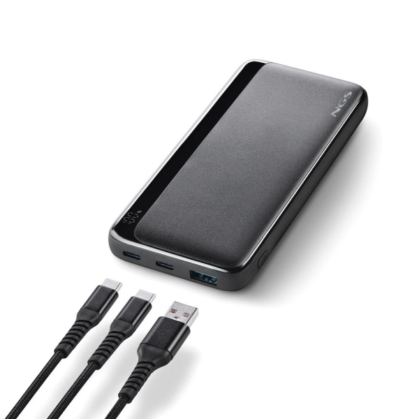 NGS QUIZ 10 Powerbank 10000mAh - 22.5W - PD 3.0 - QC 3.0 - 2x USB-C, 1x USB-A - Color Negro