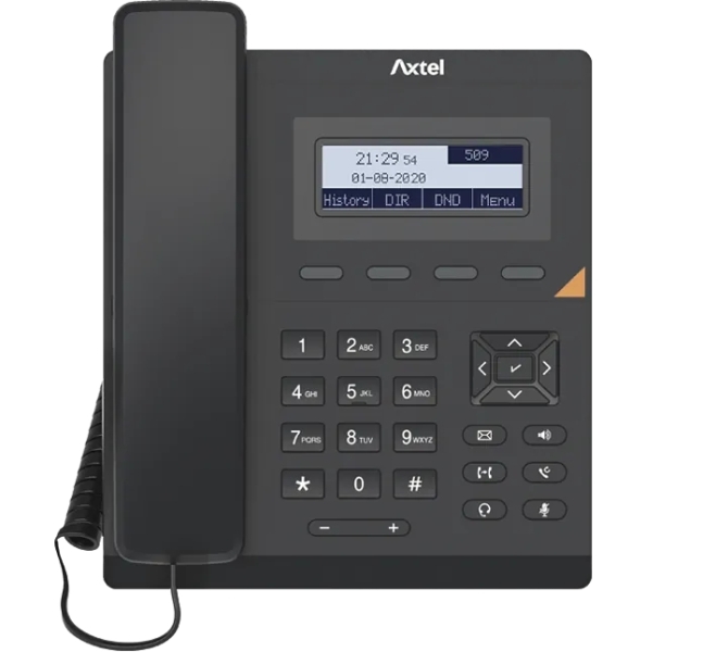 Axtel AX-200 Telefono fijo IP - PoE - 1000 Entradas - Color Negro