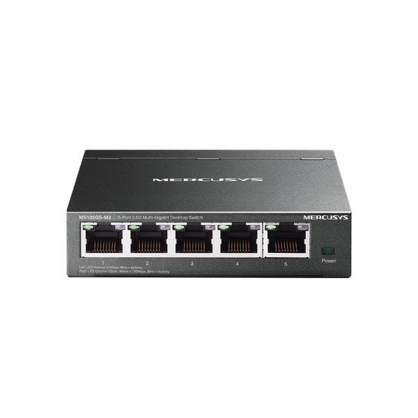 Mercusys MS105GS-M2 Switch 5 Puertos 2.5 Gigabit - Multi-Gigabit 10/100/1000/2500 - Auto-Negociacion - Color Negro