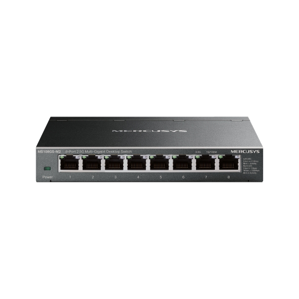 Mercusys MS108GS-M2 Switch 5 Puertos 2.5 Gigabit - Multi-Gigabit 10/100/1000/2500 - Auto-Negociacion - Color Negro