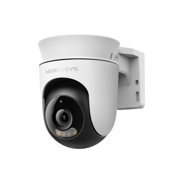 Mercusys MC510 Camara WiFi Exterior 2K QHD - Vision Nocturna A Color - Movimiento 360 Grados - Deteccion Inteligente - Color Blanco