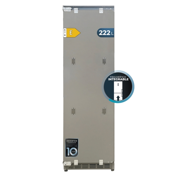 Cecotec Bolero CoolMarket UF BI-D 222 GREY E Congelador Integrable - Capacidad 222L - 1 Puerta - Temperatura Regulable - Fast Freezing - Modo Vacaciones - Total Nofrost - 187x55.9cm - Color Gris