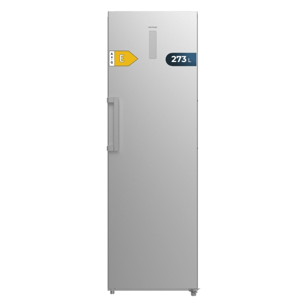 Cecotec Congelador Bolero CoolMarket UF 273 Inox Congelador Vertical Convertible - Capacidad 273L - Total No Frost - 41dB - Puerta Reversible - Color Acero