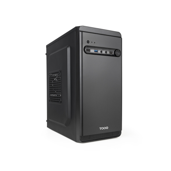 Tooq Dodeka Ultra Caja Torre MicroATX - Tamaño Disco Soportado 3.5", 2.5" - USB-A 2.0, USB-A 3.0, USB-C y Audio - Fuente de Alimentación 500W - Color Negro
