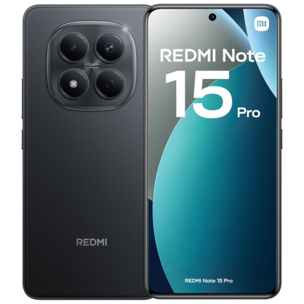Xiaomi Redmi Note 15 Pro Smartphone Pantalla Amoled 6.77" 120Hz - 8GB -256GB - Camara 200 MP OIS + 32 MP - MediaTek Helio G200 Ultra - Bateria 6500 mAh con Carga 45W - IP65 - Color Negro