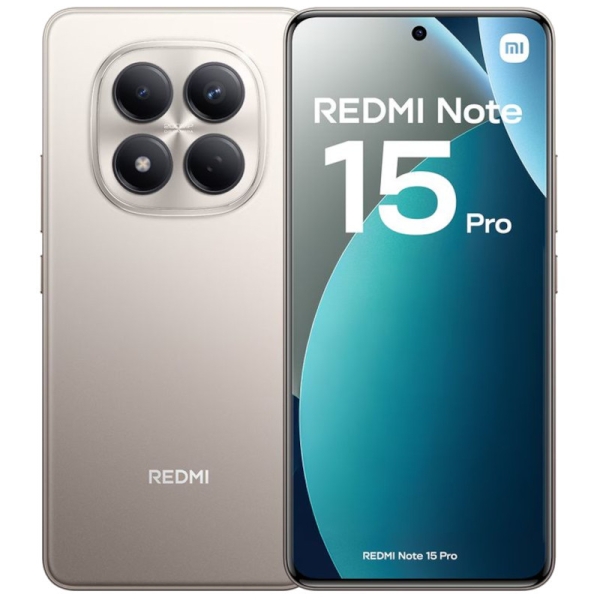 Xiaomi Redmi Note 15 Pro Smartphone Pantalla Amoled 6.77" 120Hz - 8GB -256GB - Camara 200 MP OIS + 32 MP - MediaTek Helio G200 Ultra - Bateria 6500 mAh con Carga 45W - IP65 - Color Titanio