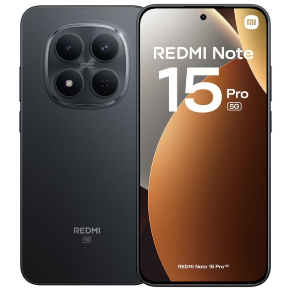 Xiaomi Redmi Note 15 Pro 5G Smartphone Pantalla Amoled 6.83" 120Hz - 8GB -256GB - Camara 200 MP OIS + 32 MP - MediaTek Helio 7400 Ultra - Bateria 6580 mAh con Carga 45W - IP65 - Color Negro