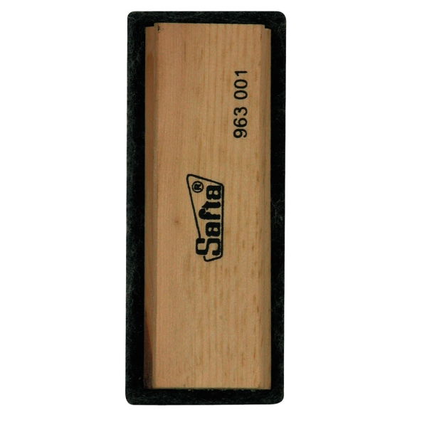 Safta Borrador para Pizarra - Fieltro de Alta Calidad - Ergonomico - Limpieza Efectiva - Mango de Madera - 110x45x35mm - Color Madera Claro