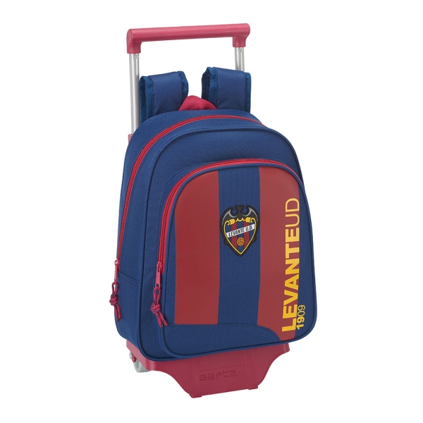 Safta Levante U.D. Mochila con Carro - Hombreras Acolchadas - Bolsillo Frontal - Asa Superior - Mochila Extraible - Carro Resistente - 10L - 70x100x330mm - Color Rojo y Azul