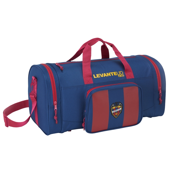 Safta Levante U.D. Bolsa de Deporte - Bandolera Ajustable - Cremallera Doble - Bolsillo Frontal - Bolsillos Laterales - Fondo Semirigido - Tacos Proteccion - 550x270x260mm - Color Rojo y Azul