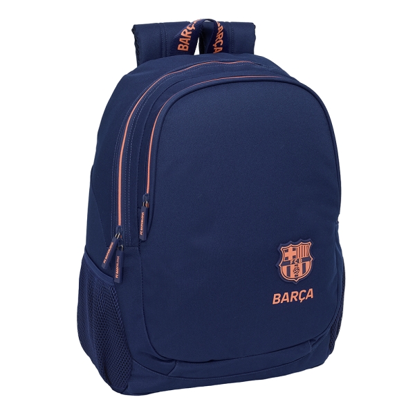Safta F.C.Barcelona 2ª Equipacion Mochila Adaptable a Carro - Portabotellas - 2 Compartimentos - Doble Cremallera - Hombreras Ergonomicas - Asa Superior - 23L - 320x160x440mm - Color Azul Marino
