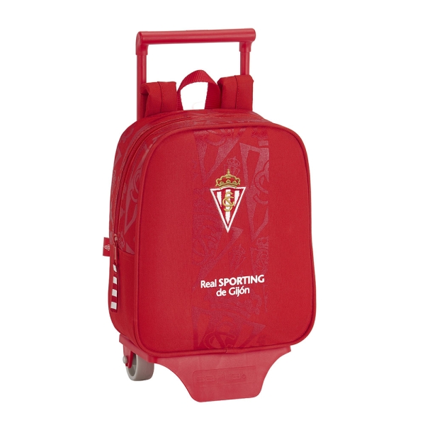 Safta Real Sporting de Gijon Corporativa Mochila con Carro - Tarjeta ID - Asa Superior - Mochila Extraible - Material Resistente - 6L - 220x100x270mm - Color Rojo