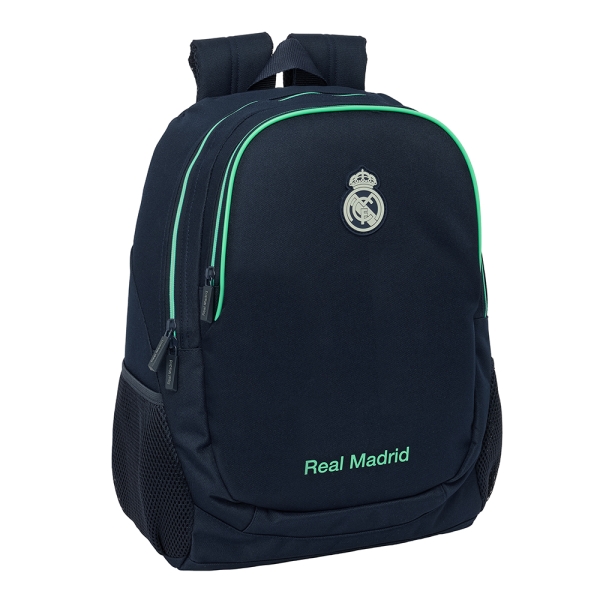 Safta Real Madrid 2ª Equipacion 25/26 Mochila Adaptable a Carro - Portabotellas - 2 Compartimentos - Tirador Doble - Hombreras Ergonomicas - Asa Superior - 23L - 320x160x440mm - Color Azul Marino