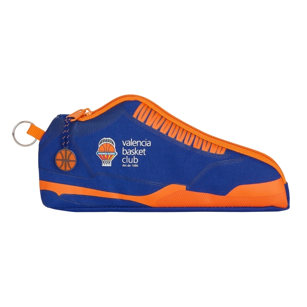 Safta Valencia Basket Portatodo - Cremallera - Anilla Metalica - 0.5L - 240x20x100mm - Color Azul Oscuro