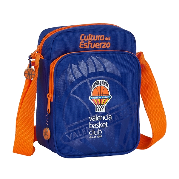 Safta Valencia Basket Bandolera - Cremallera - Bolsillo Frontal - Bandolera Ajustable - Compartimento Trasero con Velcro - 2L - 160x60x220mm - Color Azul Oscuro