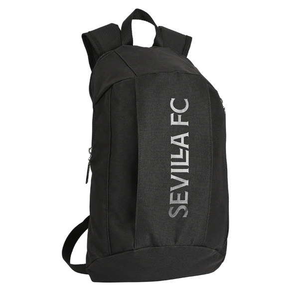 Safta Sevilla FC Teen Mini Mochila - Hombreras Acolchadas - Asa Superior - 8.5L - Ligera y Practica - 220x100x390mm - Color Negro