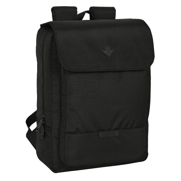 Safta Real Betis Balompie Premium Mochila para Portatil hasta 13.3" - Bolsillo Interior - Conector USB - Hombreras Acolchadas - Cinta para Maleta - Asa Superior - 290x120x390mm - Color Negro