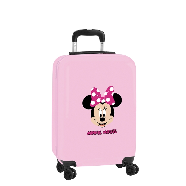 Safta Minnie Mouse Me Time Maleta Trolley de Cabina 20” - Cierre con Candado - Interior Forrado y Bolsillos - Ruedas Giratorias 360° - Ajustable - ABS y PC - 40.1L - 45x200x550mm - Color Rosa