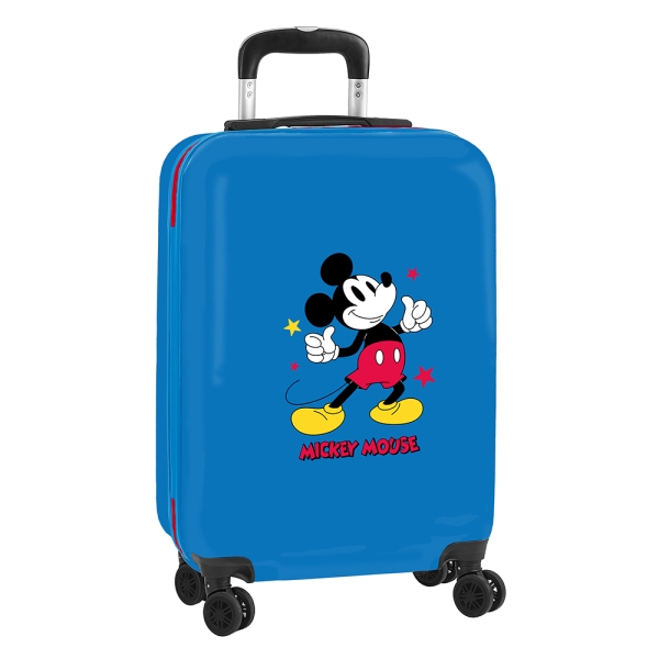 Safta Mickey Mouse Only One Maleta Trolley de Cabina 20” - Cierre con Candado - Compartimentos con Cremallera - Asa Flexible de PVC - Ajustable - ABS y PC - 40.1L - 45x200x550mm - Color Azul