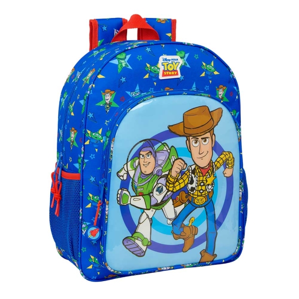 Safta Toy Story Good Vibes Mochila Adaptable a Carro - Bolsillos Laterales - Doble Tirador - Hombreras Acolchadas - Bolsillo Frontal - Asa Superior - 19L - 330x140x420mm - Color Azul