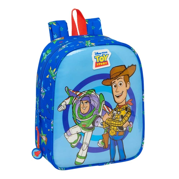 Safta Toy Story Good Vibes Mochila Guarderia - Adaptable a Carro - Cremallera - Tarjeta de Identificacion - Asa Superior - 6L - 220x100x270mm - Color Azul