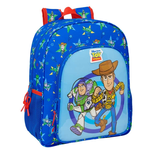Safta Toy Story Good Vibes Mochila - Adaptable a Carro - Portabotellas - Tirador Doble - Hombreras Ergonomicas Acolchadas - Bolsillo Frontal - Asa de Mano Superior - 15L - 320x120x380mm - Color Azul