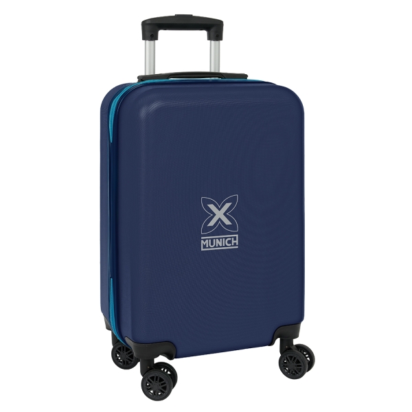 Safta Munich Nautic Maleta Trolley de Cabina 20” - Cierre con Candado - Interior Forrado - Ruedas Giratorias 360° - Asa Extensible Ajustable - 40.1L - 345x200x550mm - Color Azul Marino