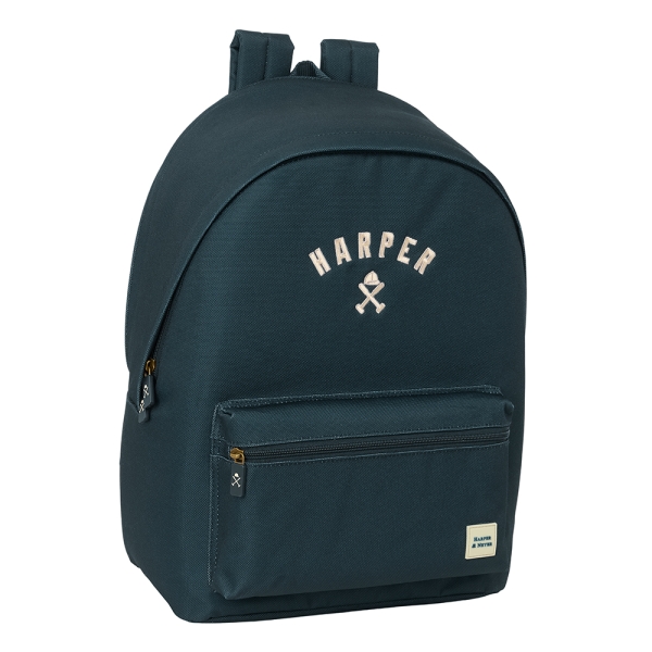 Safta Harper and Neyer Mochila para Portatil hasta 15.6" - Conector USB - Base Acolchada - Bolsillo Frontal - Tirador Doble - Hombreras Ergonomicas - 24.55L - 310x180x440mm - Color Azul Marino