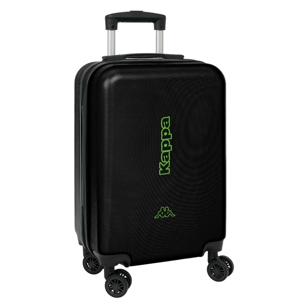 Safta Kappa Black Maleta Trolley de Cabina 20” - Seguridad con Candado - Interior Forrado - Cremallera - Cintas Elasticas PVC - Ruedas Giratorias - Ajustable - 40.1L - 345x200x550mm - Color Negro