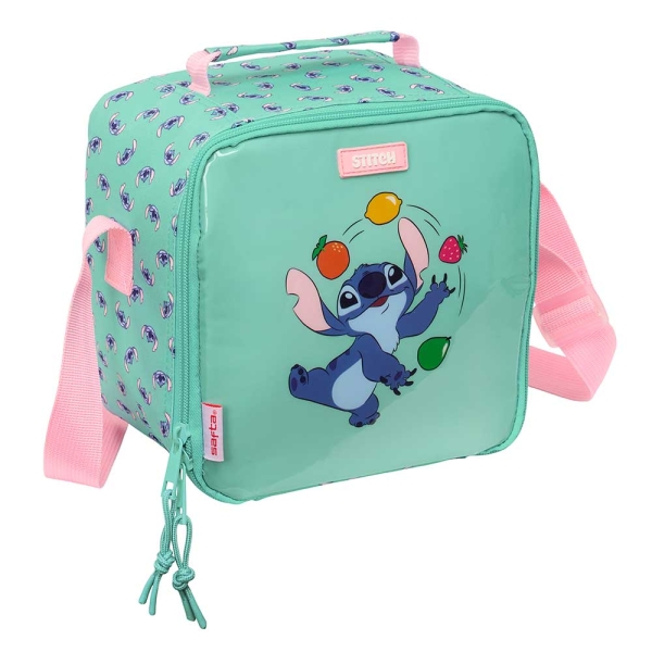 Safta Stitch Ice Cream Bolsa Isotermica Porta Alimentos 4.4L - Cremallera - Interior Forrado de Aluminio - Bandolera Ajustable - Repelente al Agua - Asa Superior - 200x150x200mm - Color Menta