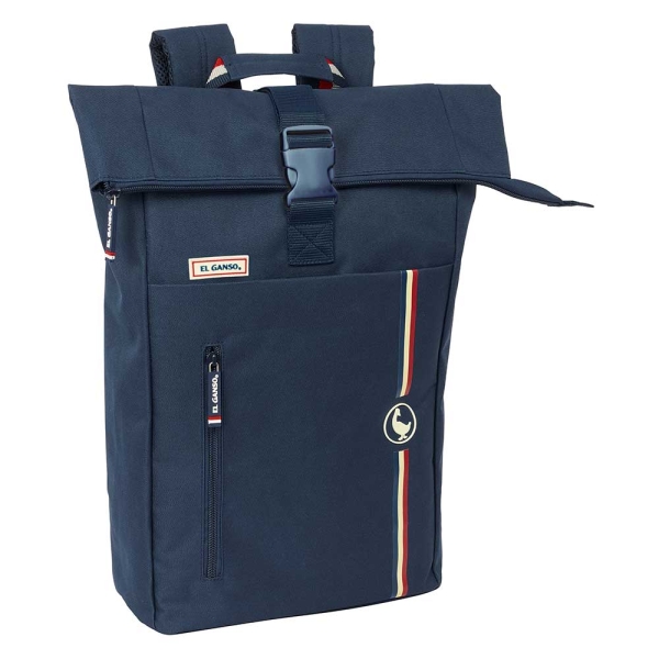 Safta el Ganso Eclipse Mochila para Portatil hasta 15.6" - Cremallera - Interior Acolchado - Correas Ergonomicas - Asa Forrada - 15.3L - 280x130x420mm - Color Azul Marino