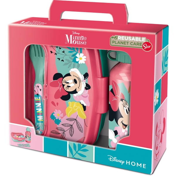 Safta Minnie Mouse Naive Set de Menaje Infantil - PVC sin BPA - Color Rosa