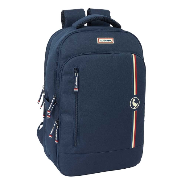 Safta el Ganso Eclipse Mochila para Portatil hasta 15.6" - Conector USB - Portabotellas - Organizador Frontal - Tirador Doble - Hombreras Acolchadas - 19.15L - 290x150x440mm - Color Azul Marino