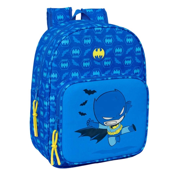 Safta Batman Preescolar Mochila Infantil - Adaptable a Carro - Portabotellas - Hombreras Ergonomicas - Bolsillo Frontal - 10L - 260x110x340mm - Color Azul
