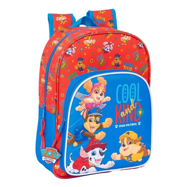 Safta Paw Patrol Cool Mochila Infantil - Adaptable a Carro - Portabotellas - Hombreras Acolchadas - Bolsillo Frontal - 10L - 260x110x340mm - Color Rojo y Azul