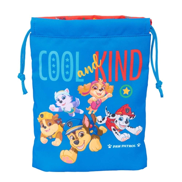 Safta Paw Patrol Cool Saco Plano - Cierre con Cordon - 1L - Facil de Abrir y Cerrar - Ligero y Portatil - 200x250mm - Color Azul
