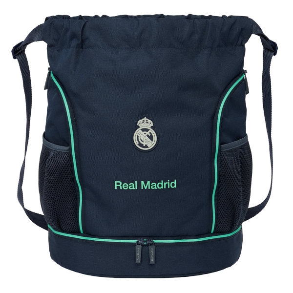 Safta Real Madrid 2ª Equipacion 25/26 Saco Mochila - Bolsillo Interior con Cremallera - Bolsillos Laterales - Hombreras Ajustables - 21.93L - 340x150x430mm - Color Azul Marino