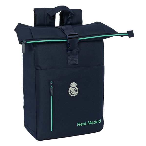 Safta Real Madrid 2ª Equipacion 25/26 Mochila para Portatil hasta 15.6" - Cremallera - Interior Acolchado - Hombreras Acolchadas - Asa Superior - 15.3L - 280x130x420mm - Color Azul Marino