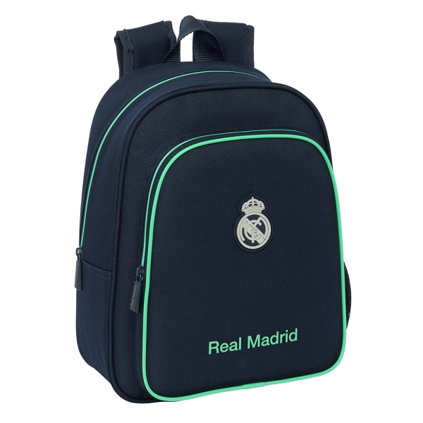 Safta Real Madrid 2ª Equipacion 25/26 Mochila Infantil - Adaptable a Carro - Portabotellas - Hombreras Acolchadas - Bolsillo Frontal - Asa Superior - 9L - 270x100x330mm - Color Azul Marino