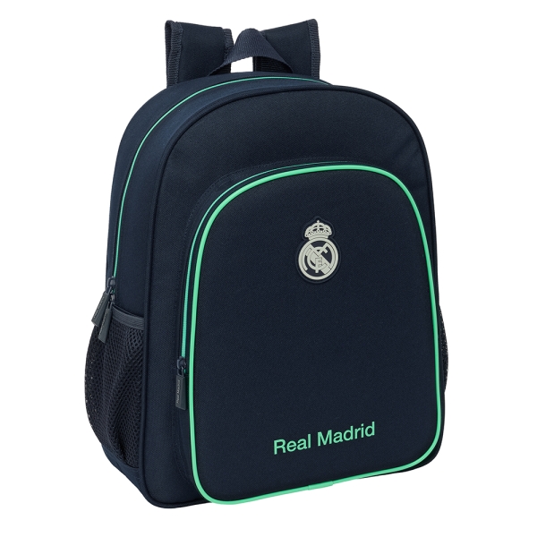 Safta Real Madrid 2ª Equipacion 25/26 Mochila - Adaptable a Carro - Portabotellas - Tirador Doble - Hombreras Acolchadas - Bolsillo Frontal - Asa de Mano - 15L - 320x120x380mm - Color Azul Marino