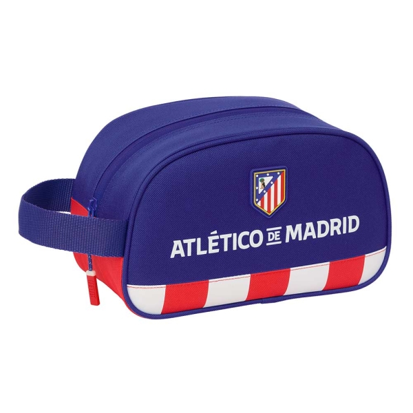 Safta Atletico de Madrid Neceser de 5L - Cremallera - Asa Lateral - Adapatable a Carro - 260x120x150mm - Color Azul Marino