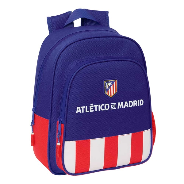 Safta Atletico de Madrid Mochila Infantil - Adaptable a Carro - Portabotellas - Hombreras Acolchadas - Bolsillo Frontal - Asa de Mano Superior - 9L - 270x100x330mm - Color Azul Marino