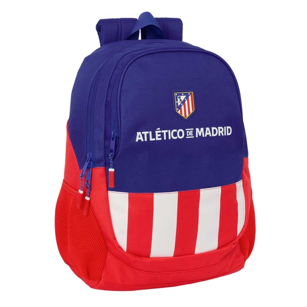Safta Atletico de Madrid Mochila Adaptable a Carro - Portabotellas - Dos Compartimentos Grandes - Tirador Doble - Hombreras Ergonomicas - Asa de Mano - 23L - 320x160x440mm - Color Azul Marino