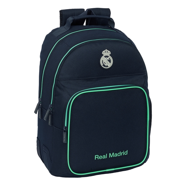 Safta Real Madrid 2ª Equipacion 25/26 Mochila con 2 Compartimentos - Antirozaduras - Adaptable a Carro - Portabotellas - Tirador Doble - Hombreras Ergonomicas - 320x150x420mm - Color Azul Marino