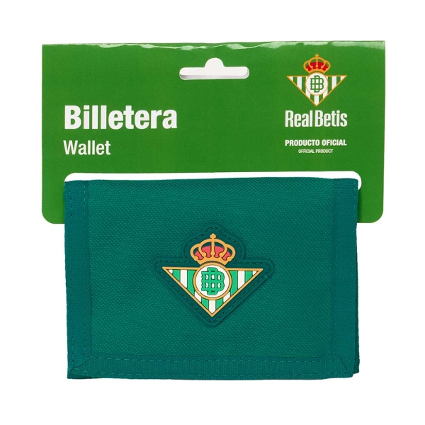 Safta Real Betis Balompie Billetera - Cabecera para Colgar - Cierre con Velcro - Resistente al Agua - Compartimentos Internos - Bolsillo con Cremallera - 125x10x95mm - Color Verde