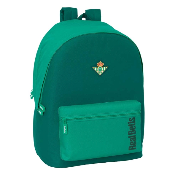 Safta Real Betis Balompie Mochila para Portatil hasta 15.6" - Alojamiento Antirrobo - Conector USB - Base Acolchada - Resistente al Agua - Tirador Doble - 310x180x440mm - Color Verde