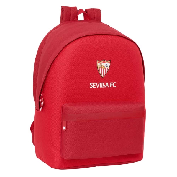 Safta Sevilla FC Mochila para Portatil hasta 15.6" - Antirrobo - Conector USB - Base Acolchada - Bolsillo Frontal - Tirador Doble - Hombreras Ergonomicas - 310x180x440mm - Color Rojo